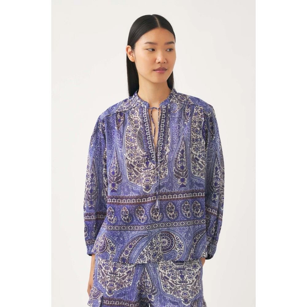 Antik batik Print blouse Tajar Blue Dames