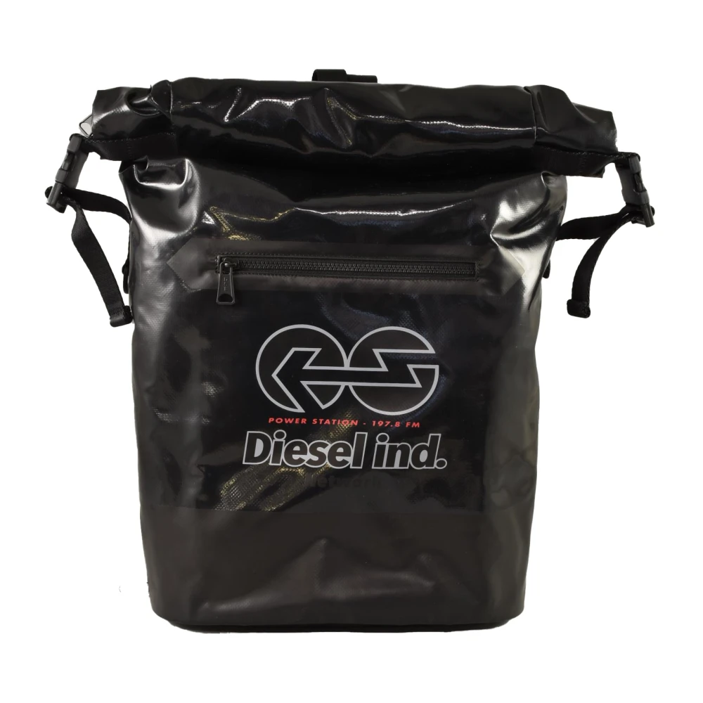 Diesel Stijlvolle Rugzak met PVC en Polyester Black Heren