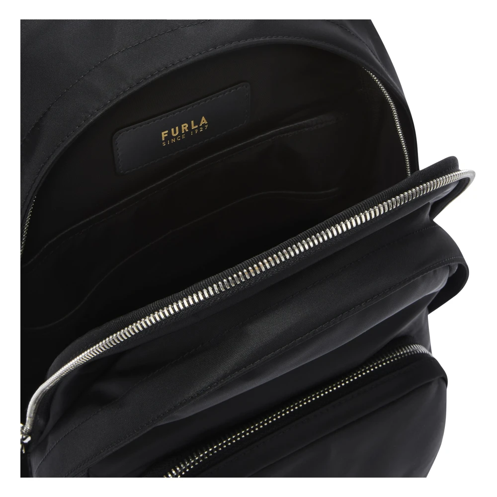 Furla Functionele Nylon Rugzak met Arch Logo Black Dames