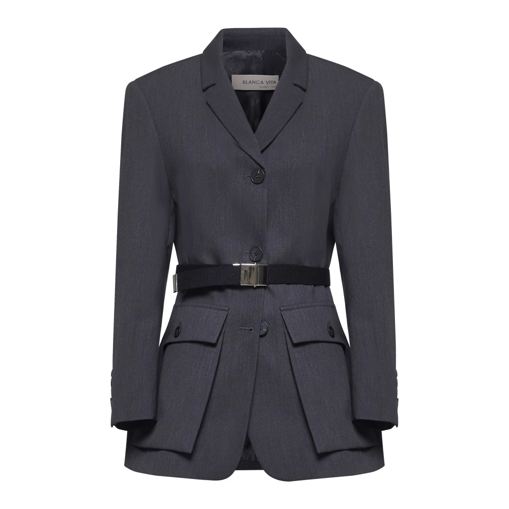 Blanca Vita Grijze Jas voor Stijlvolle Look Gray Dames