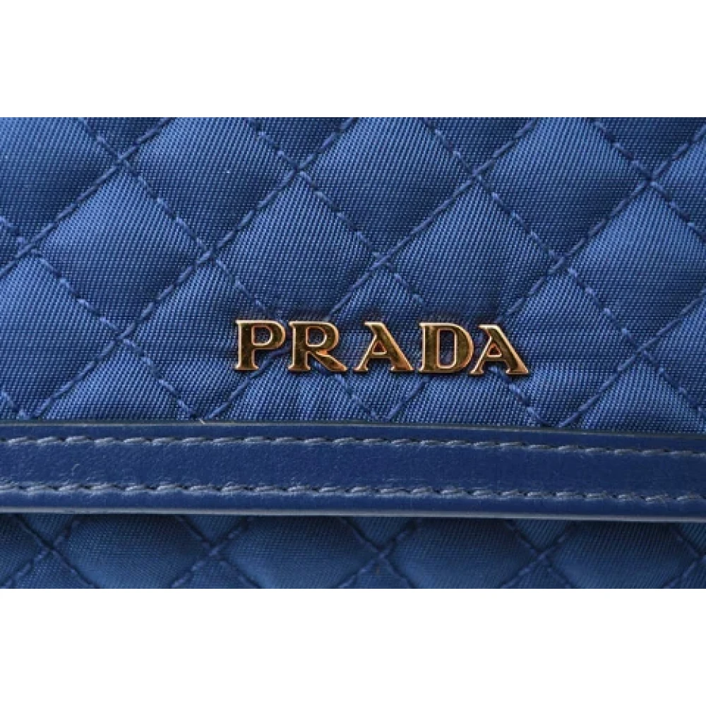 Prada Vintage Pre-owned Canvas wallets Blue Dames