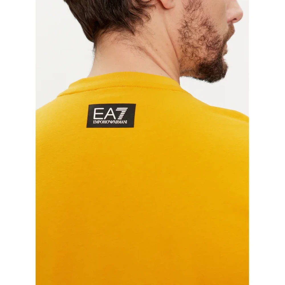 Emporio Armani EA7 Gele T-shirt met EA7 Logo Yellow Heren