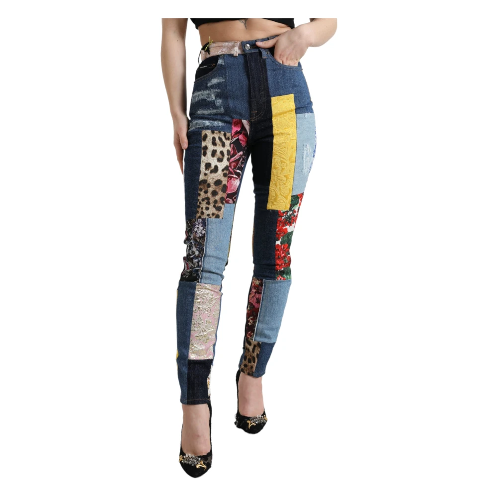 Dolce & Gabbana Women's Multicolor Patchwork Grace Skinny Denim Jeans - Skinny Fit Jeans - 2XS - Jeans