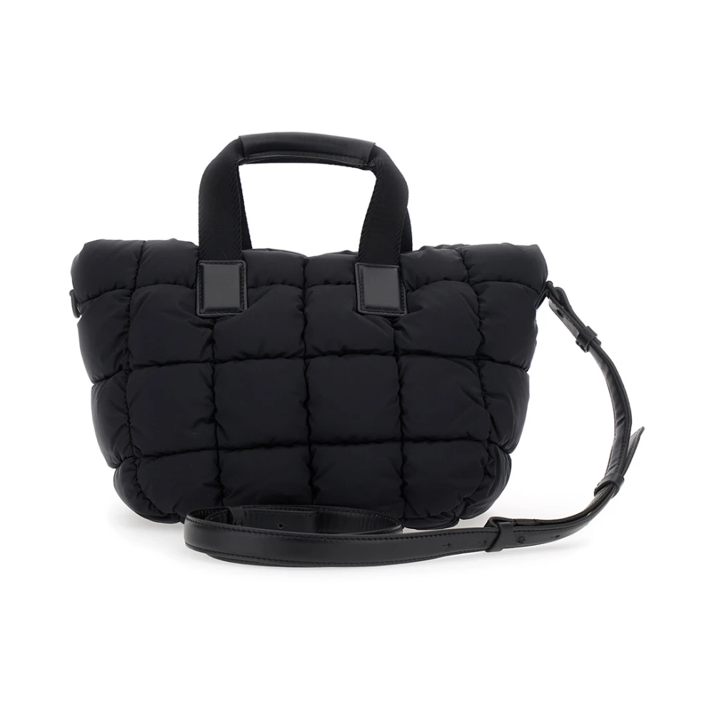 Moncler Zwarte Mini Handtas met Logopatch Black Dames