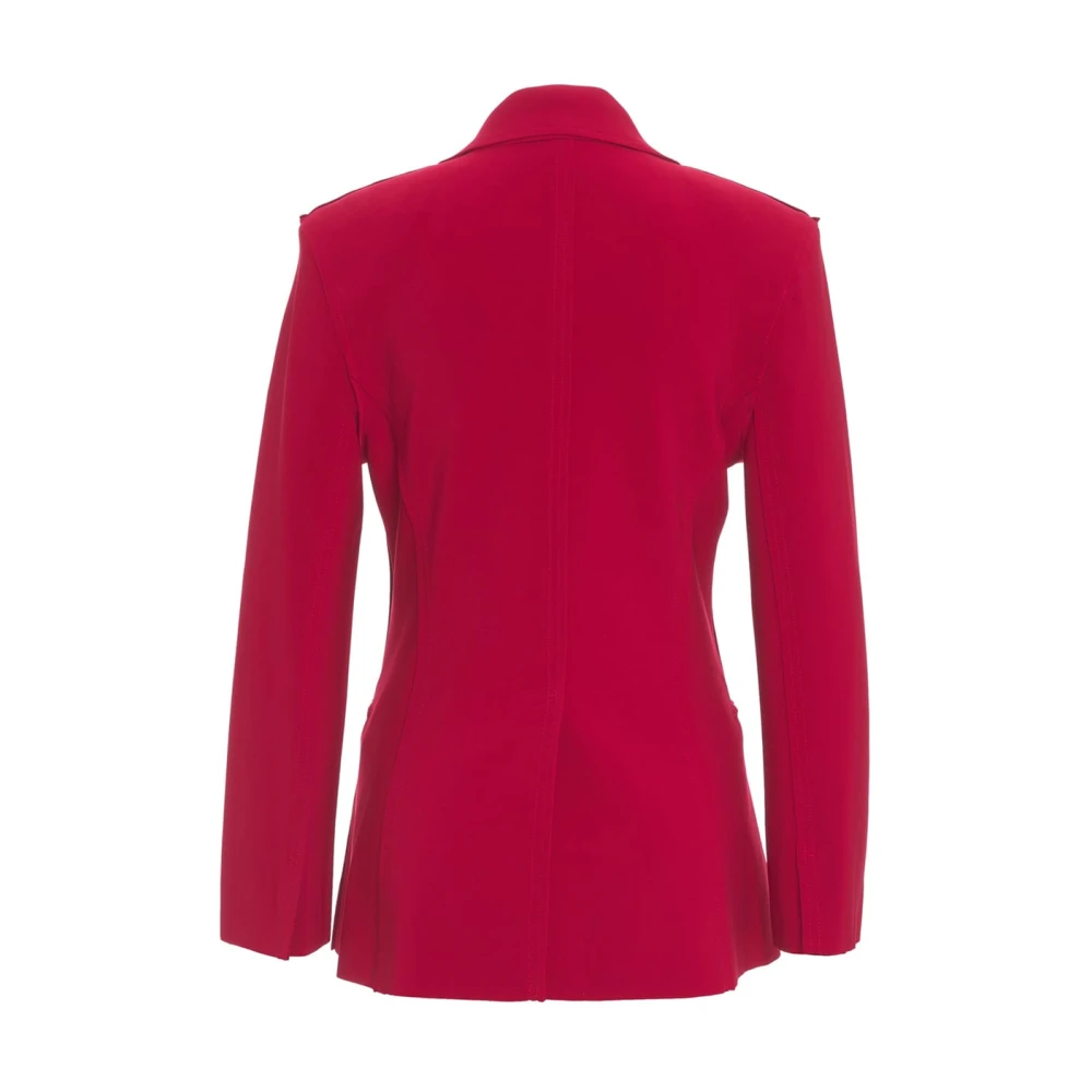 Norma Kamali Rode Blazer met Piek Revers Red Dames