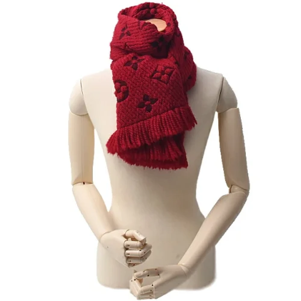 Louis Vuitton Vintage Pre-owned Canvas scarves Red Dames