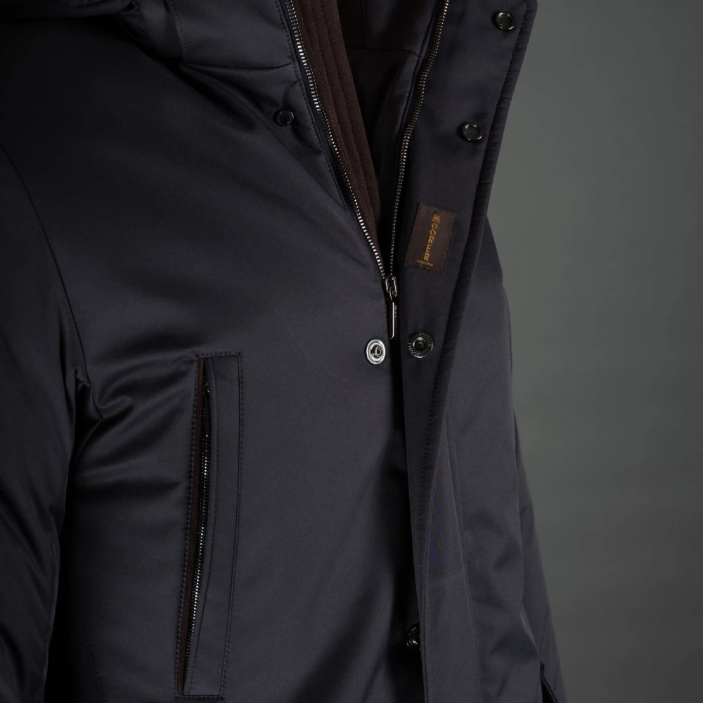 Moorer Acqua Line Jas met Ganzendons Blue Heren