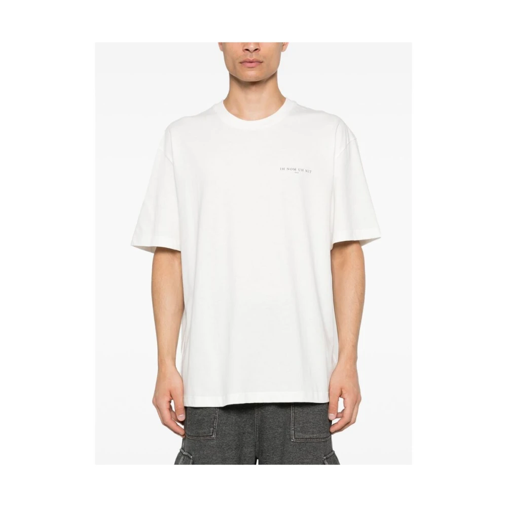 IH NOM UH NIT Wit Logo Print Crew Neck T-shirt White Heren