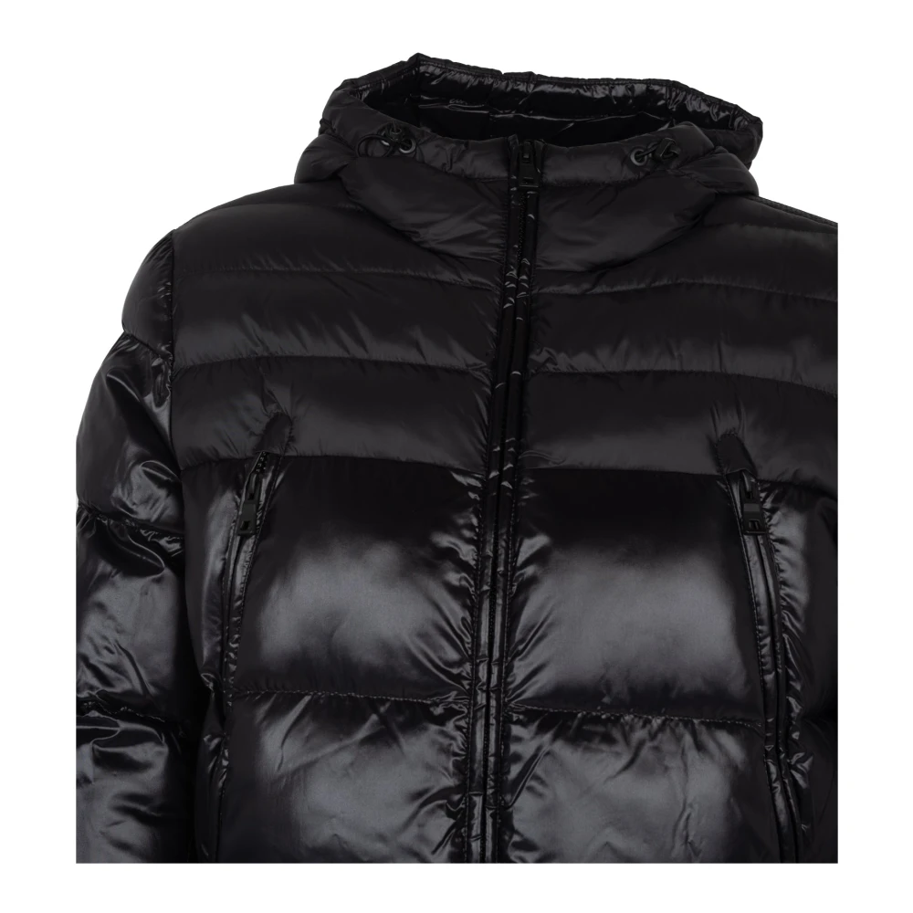 Geox Gewatteerde jas met capuchon Black Heren