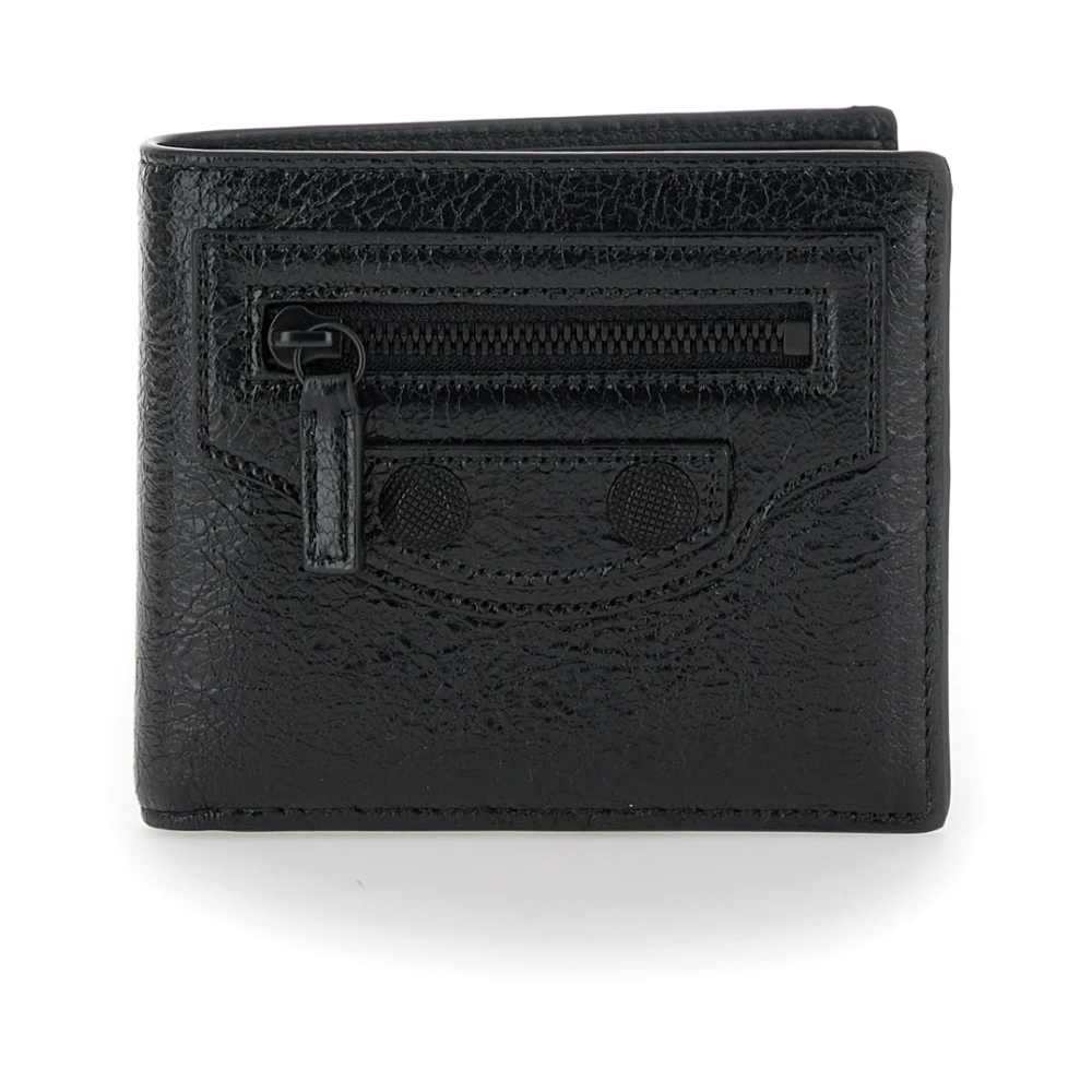 Balenciaga Studded Zwarte Bifold Portemonnee Black Heren