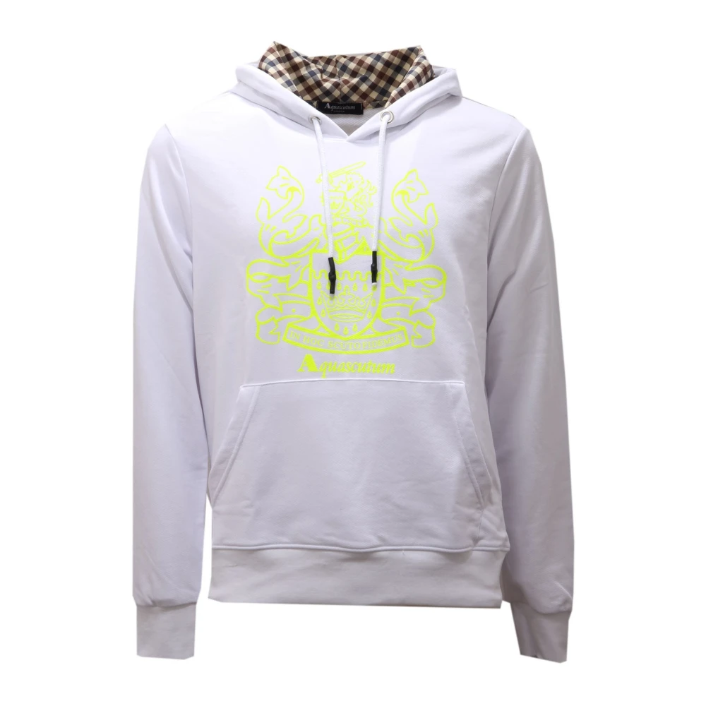 Aquascutum Men's White Hoodies, Xl, 2552Ae Felpa Cappuccio
