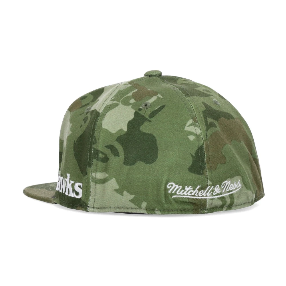 Mitchell & Ness NBA Tonal Camo Stretch Fitted Cap Green Heren