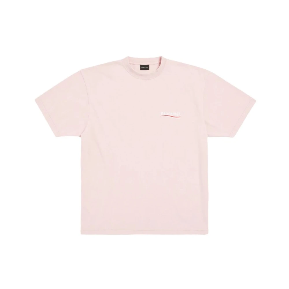 Balenciaga Campagne Logo T-Shirt Pink Heren