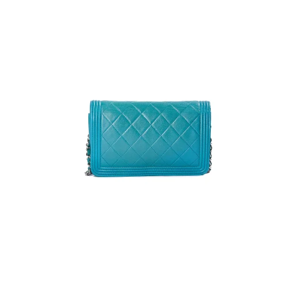 Chanel Vintage Pre-owned Leather chanel-bags Blue Dames
