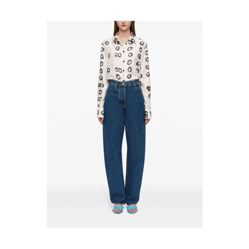 Salvatore Ferragamo Zijden Windowpane Print Overhemd Multicolor Dames