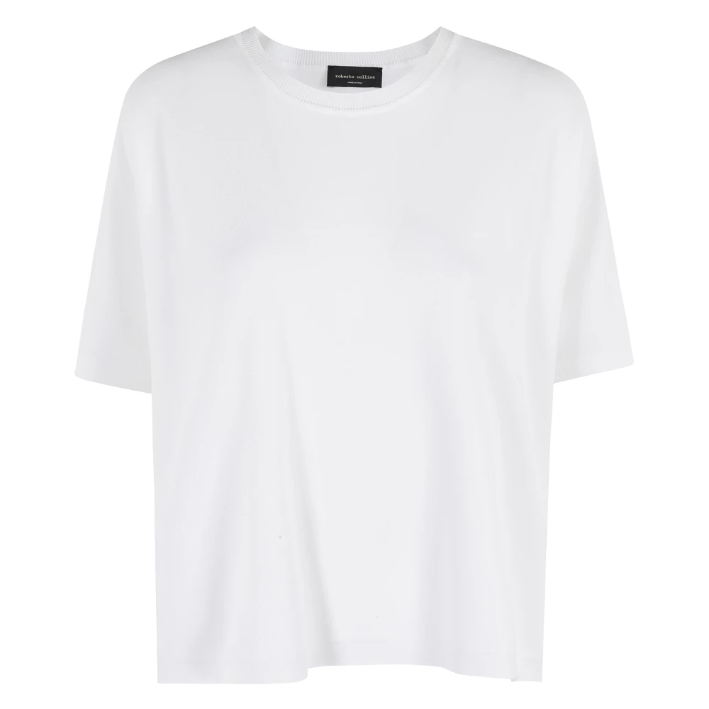Roberto Collina Stijlvolle Ronde Hals Trui White Dames