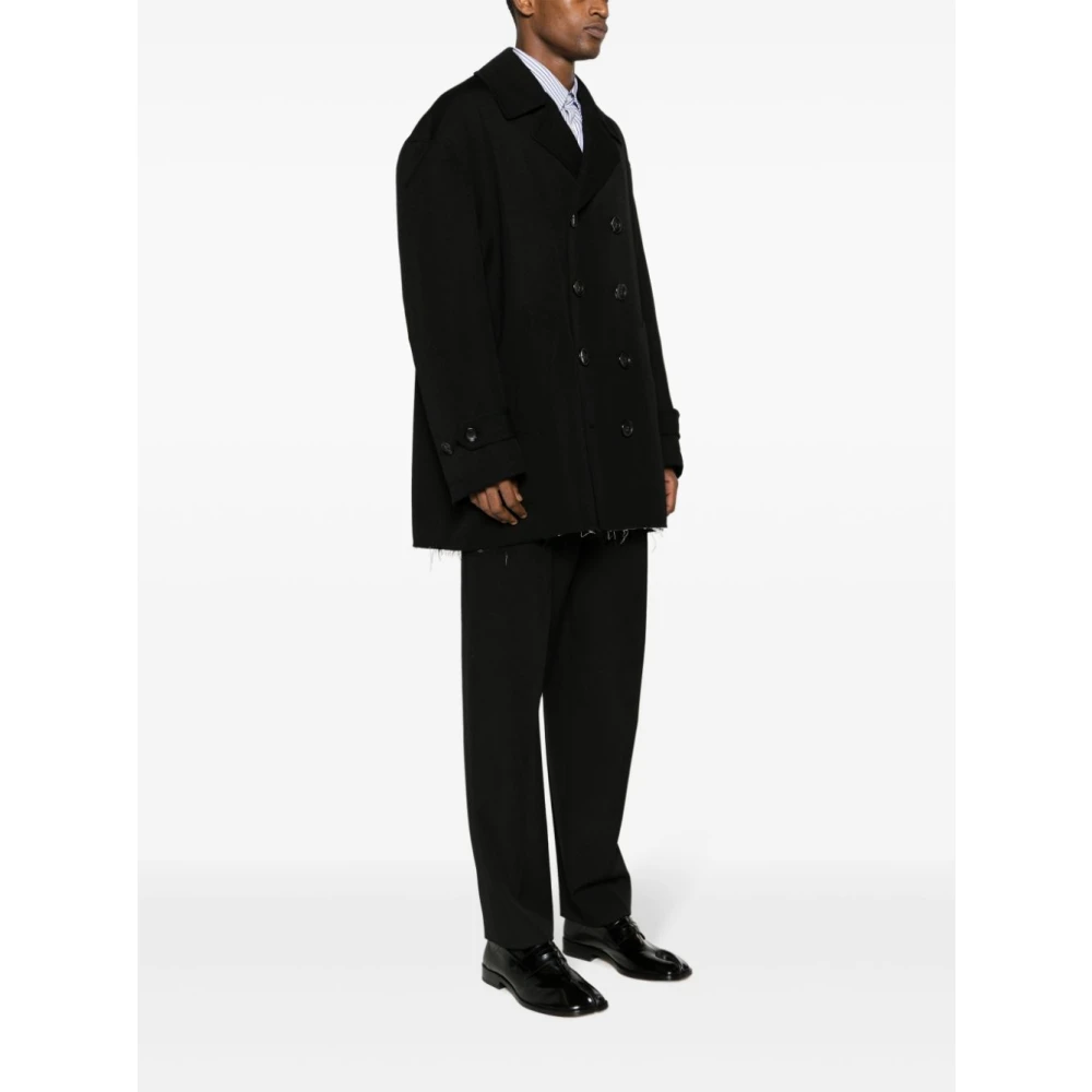 Comme des Garçons Dubbelzijdige gewatteerde wollen jas Black Heren