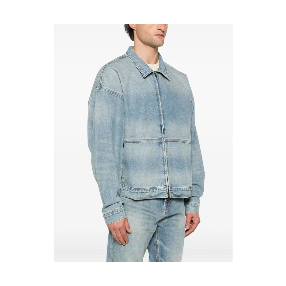 Fear Of God Lichtblauwe Jas met Rits en Zakken Blue Heren