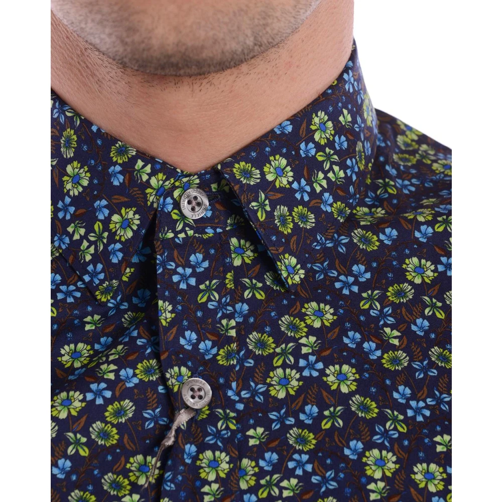 Daniele Alessandrini Basic Overhemd Blue Heren
