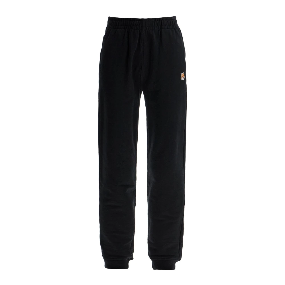 Maison Kitsuné Räv Huvud Broderi Joggingbyxor Black, Dam