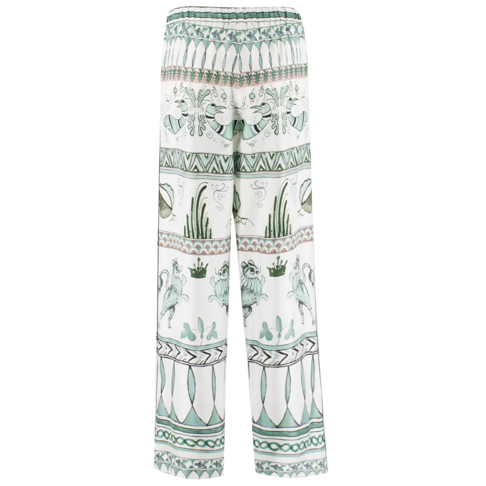 Fabiana Filippi Gedrukte zijden pyjama-stijl broek Multicolor Dames