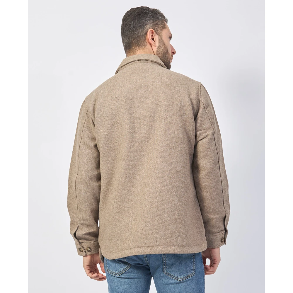 YES ZEE Heren oversized shirt van wolmix Beige Heren