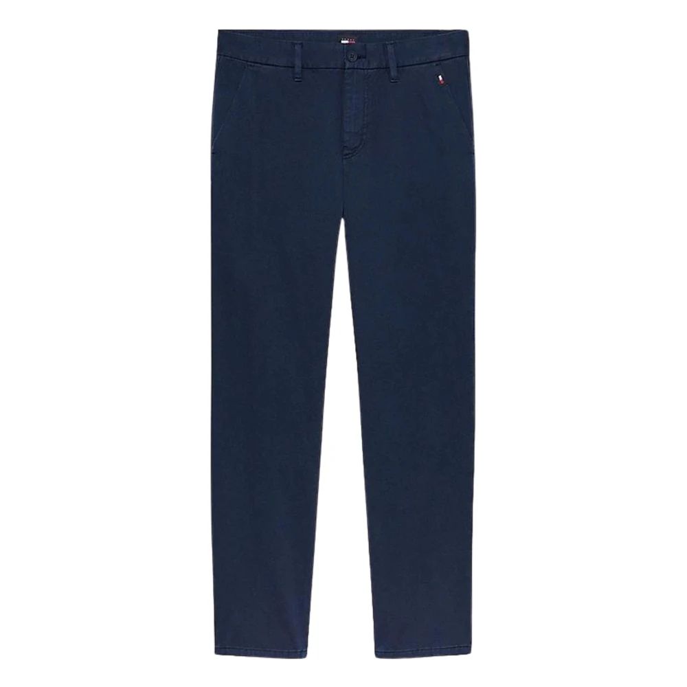 Tommy Hilfiger Blauwe Chino Broek van Katoen Twill Blue Heren