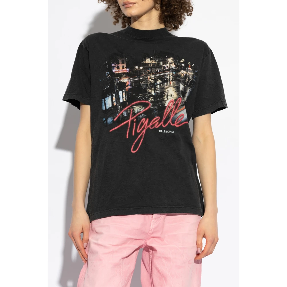 Balenciaga T-shirt met print Gray Dames