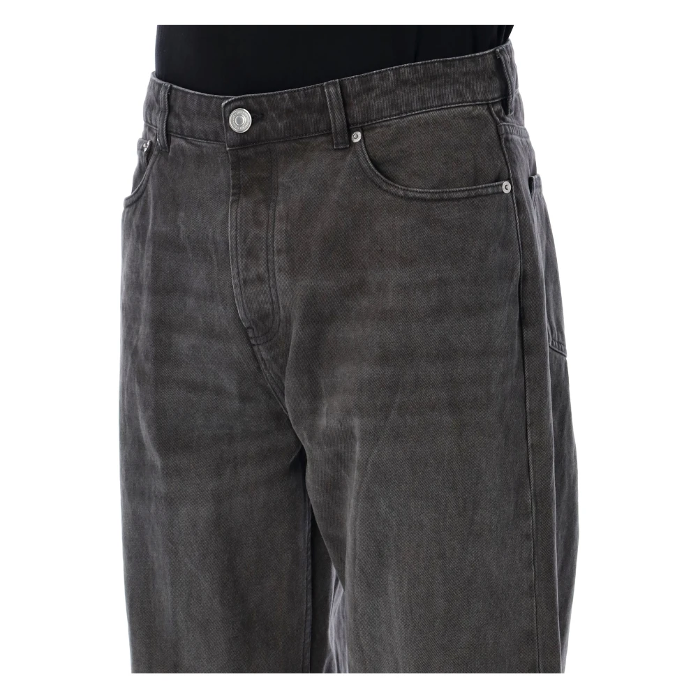 Ami Paris Zwarte grote fit jeans klassieke stijl Black Heren