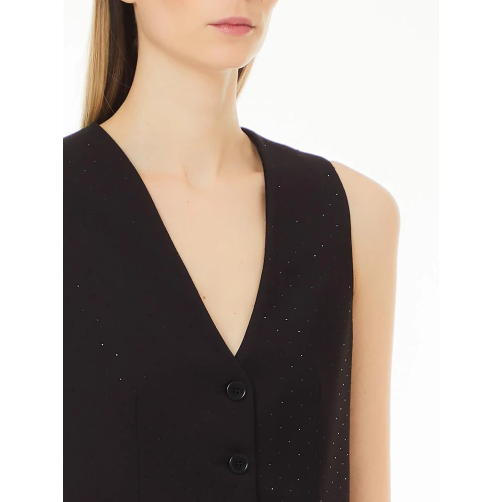 Liu Jo Elegante Zwarte Dandy Sweater Vest Black Dames