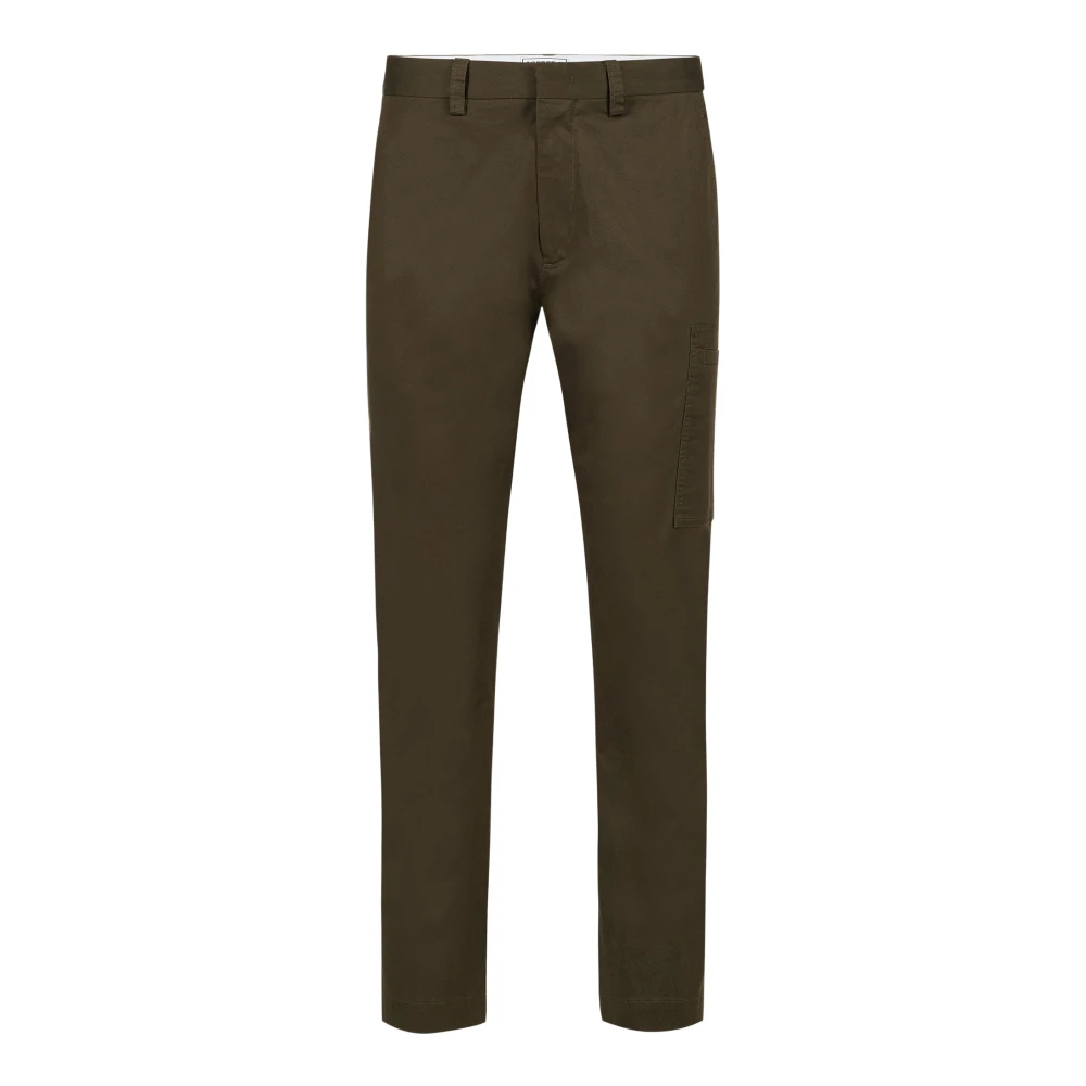 Iceberg Herr Grön Byxor L, Regular Fit Gabardine Byxor