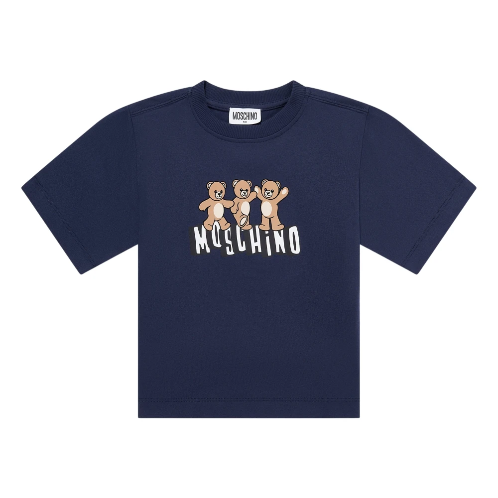 Moschino Unisex Blue Teddy Bear Logo T-Shirt