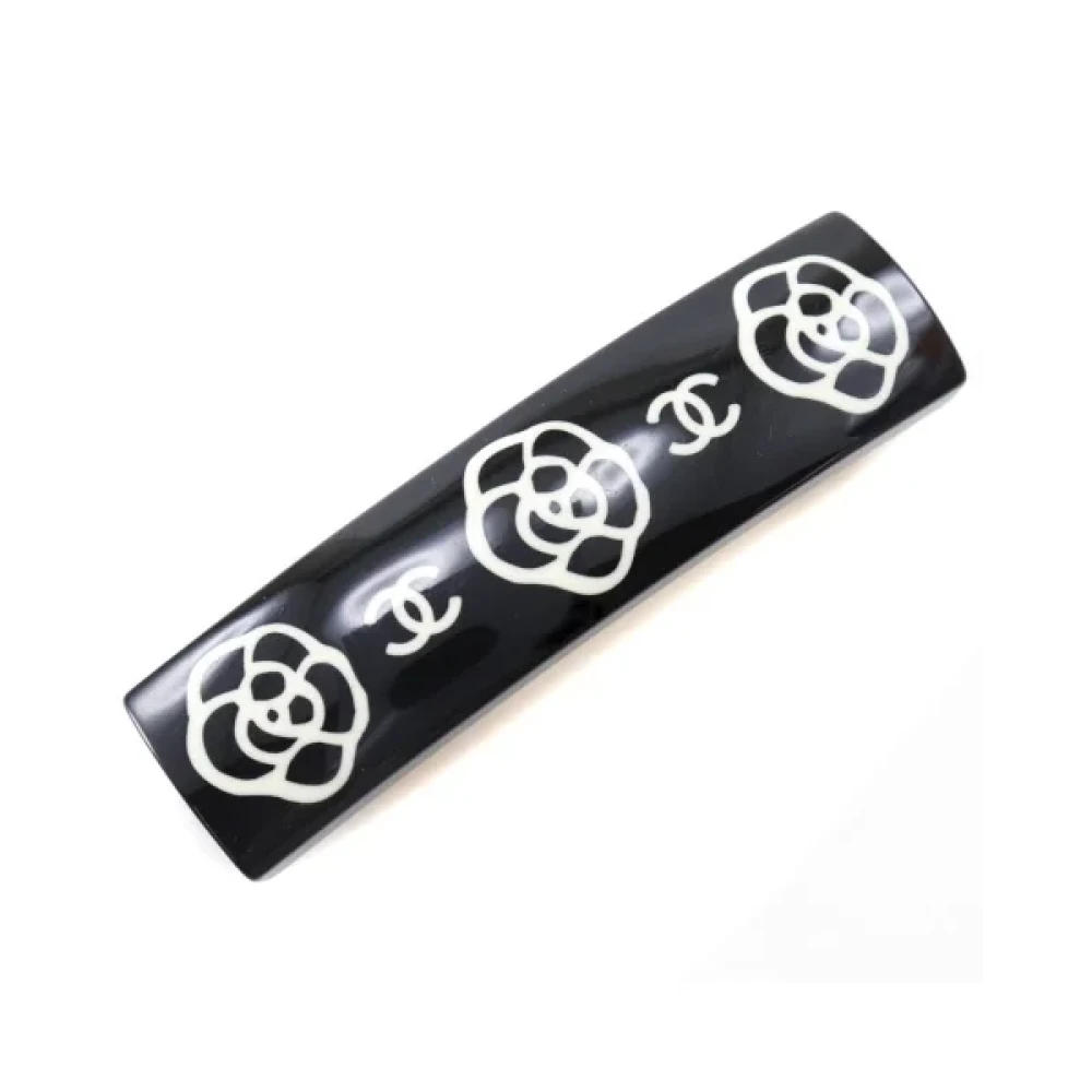 Chanel Vintage Pre-owned Plastic hair-accessories Black Dames