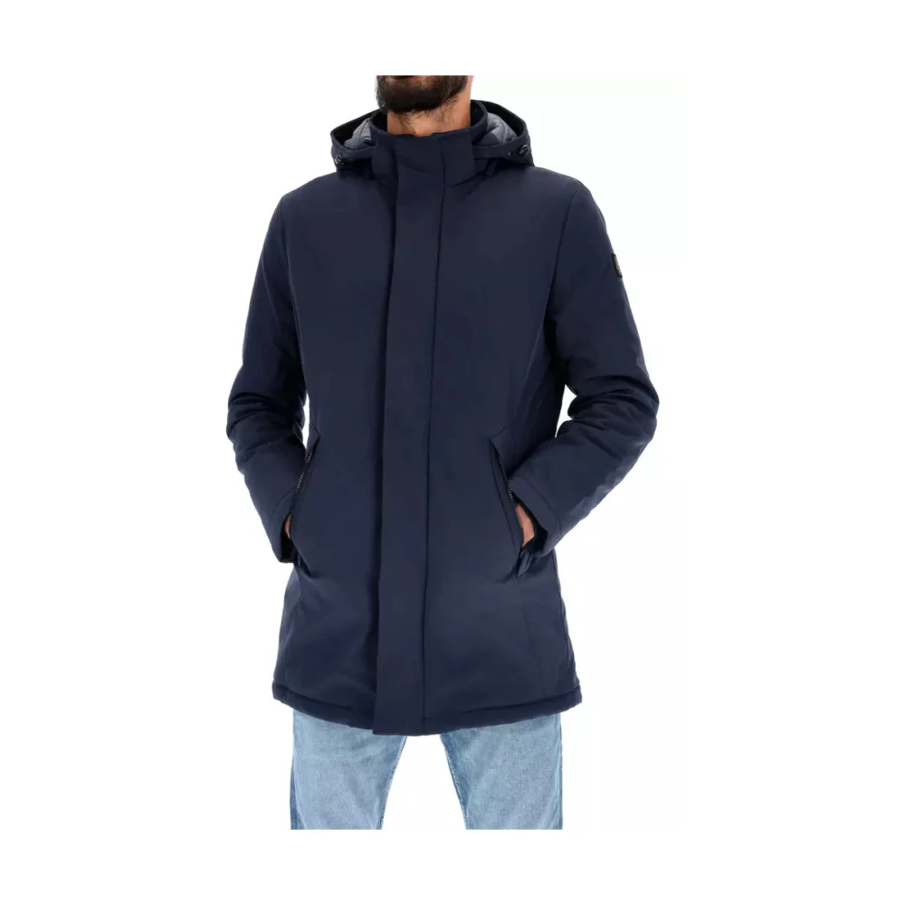 RefrigiWear Blauwe Nylon Parka Jas Blue Heren