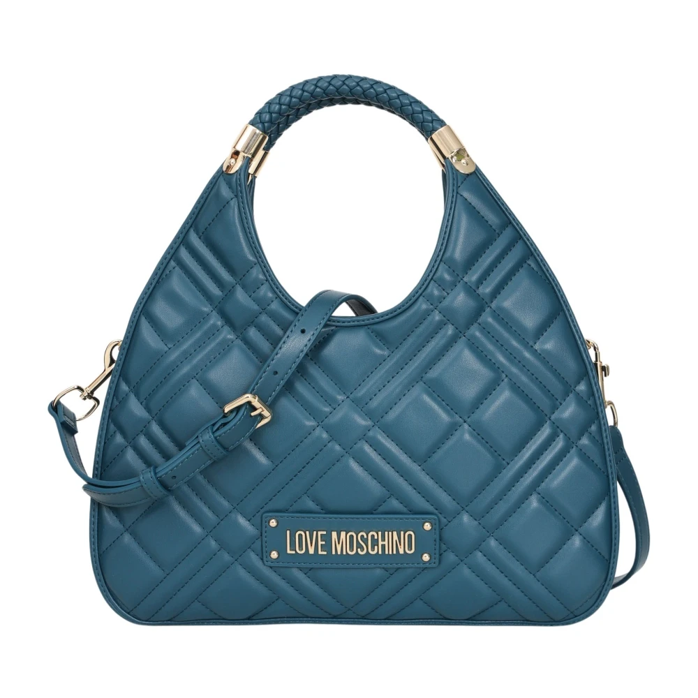 Love Moschino Groene Gewatteerde Handtas met Afneembare Band Green Dames