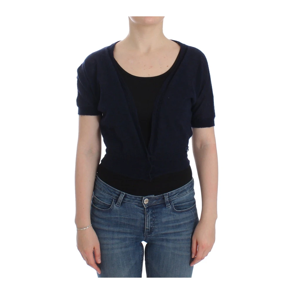 Ermanno Scervino Women's Blue Cardigans, S, Cropped Jumper