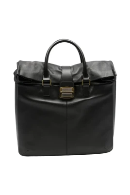 Läder Tote Bag med Topphandtag och Spännförslutning