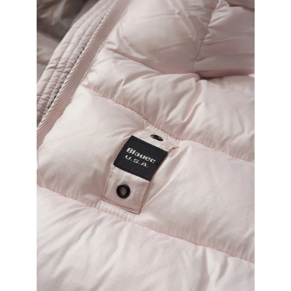 Blauer Roze Winterjas met Capuchon Pink Dames