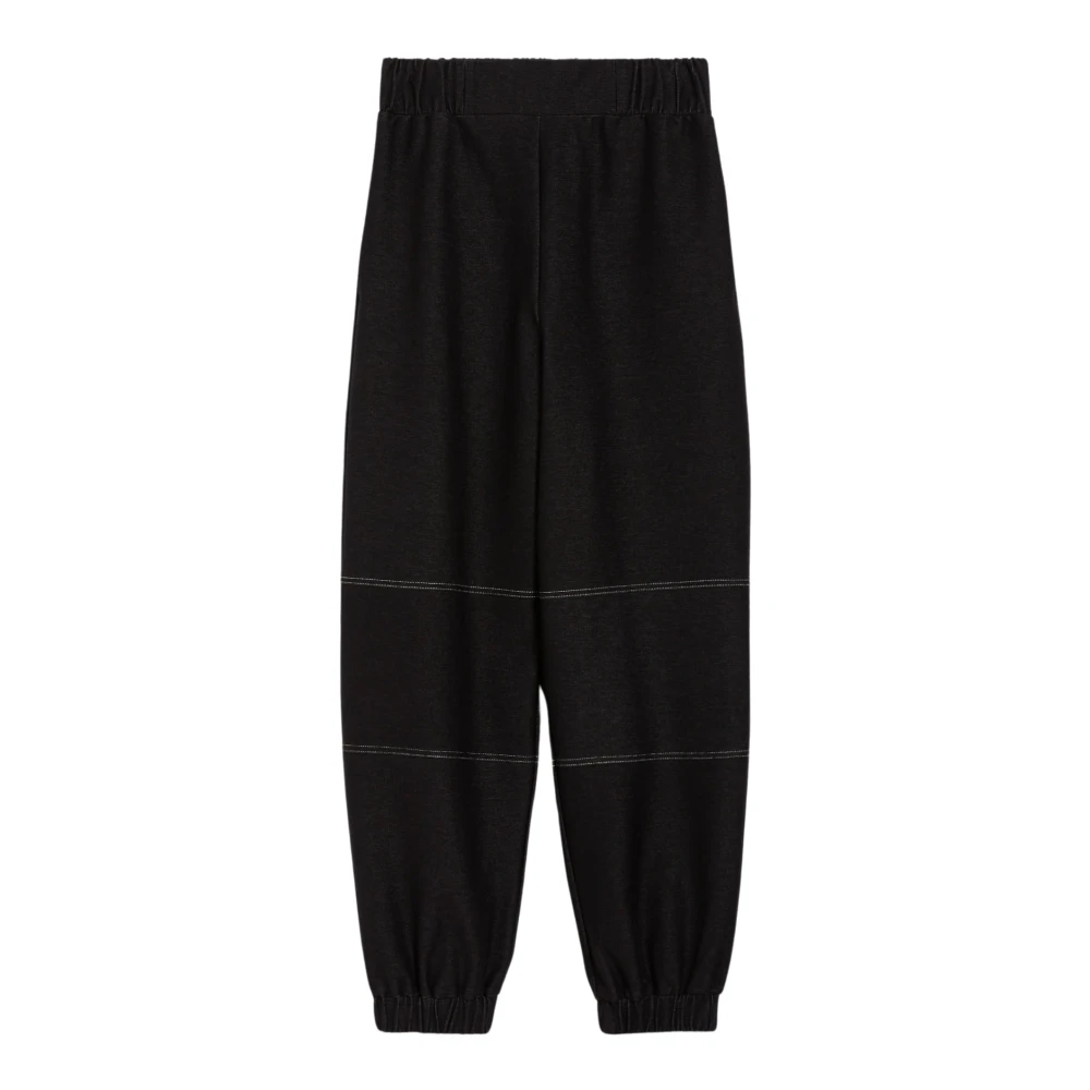 Max Mara Svart Jogger Stil Fritidsbyxor Black, Dam