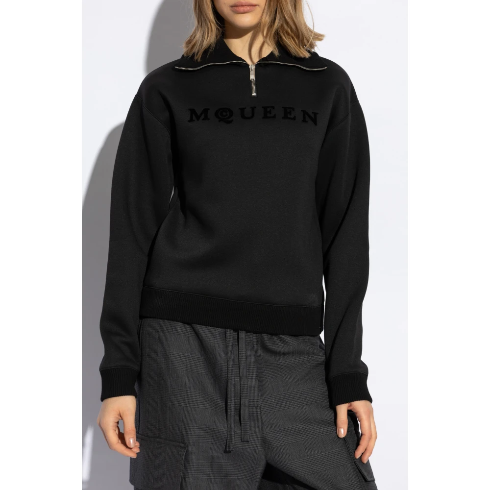 alexander mcqueen Sweatshirt met logo Black Dames