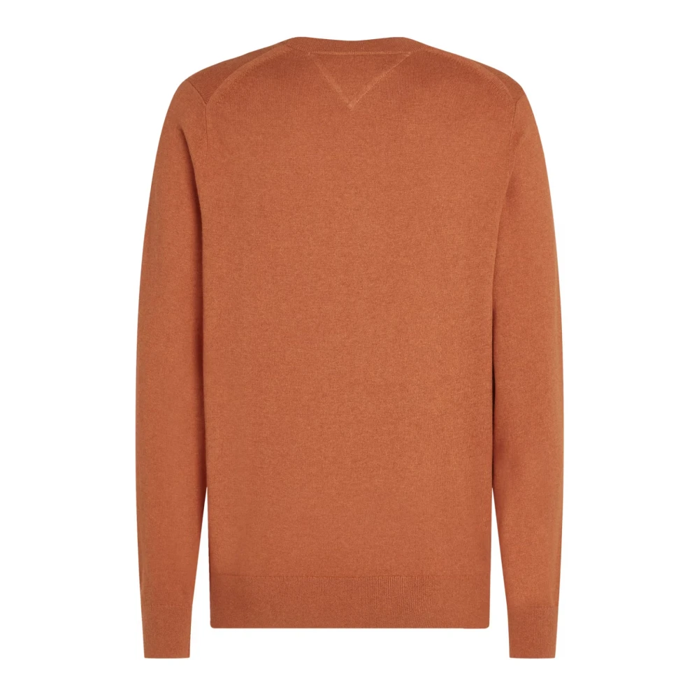 Tommy Hilfiger Iconische ronde hals katoen kasjmier trui Orange Heren
