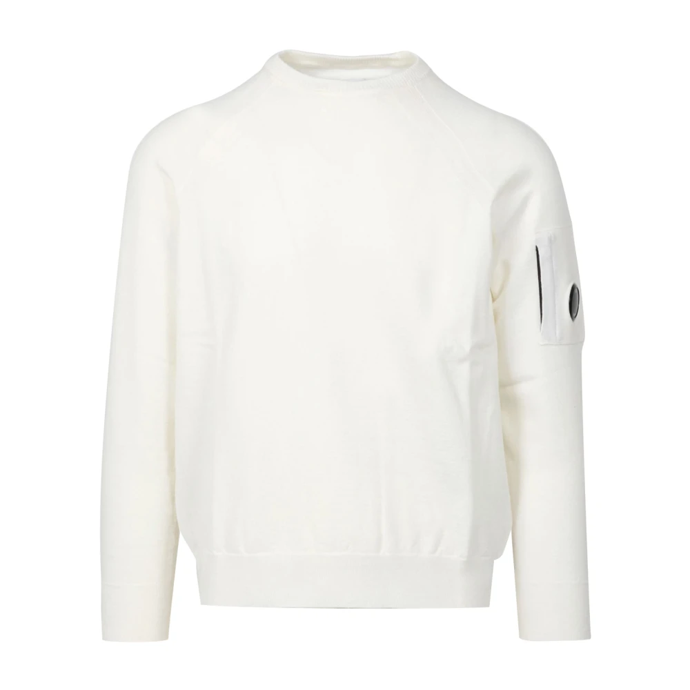 C.P. Company Witte Wollen Trui met Zak White Heren