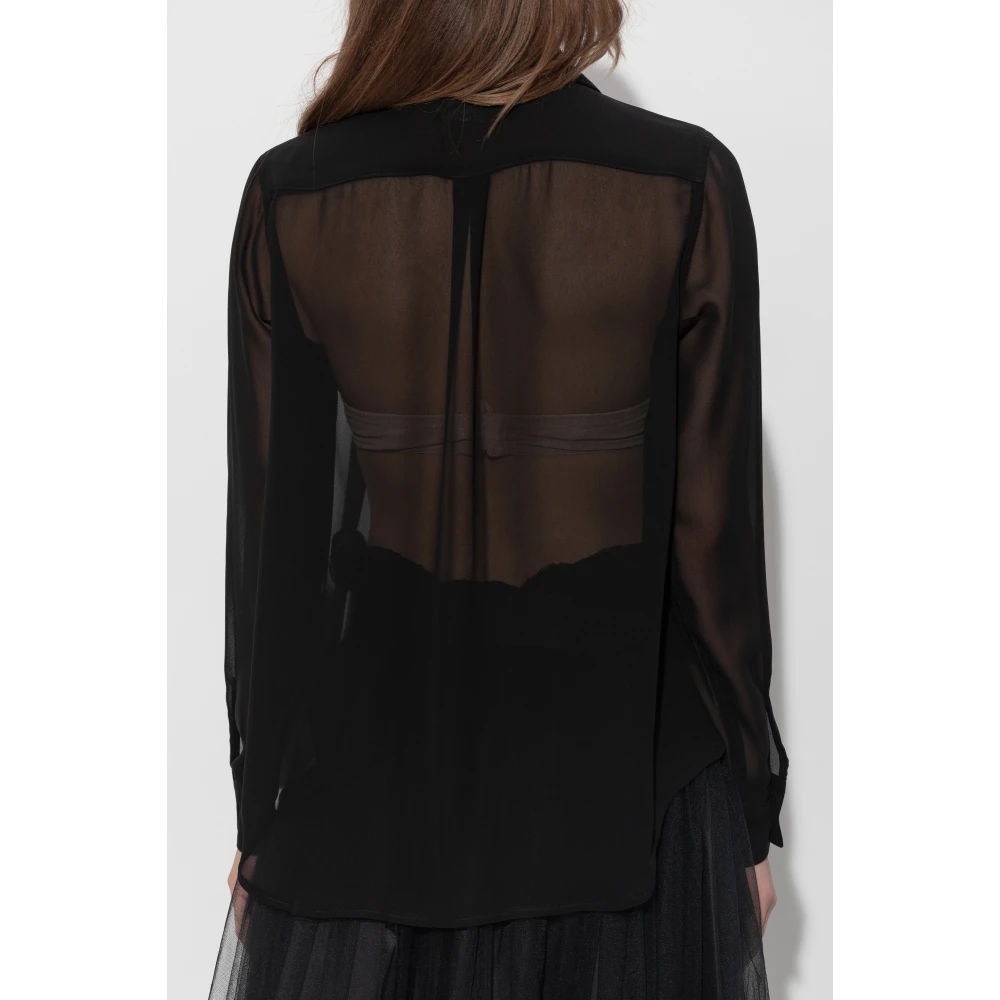 Comme des Garçons Transparante Shirt Black Dames