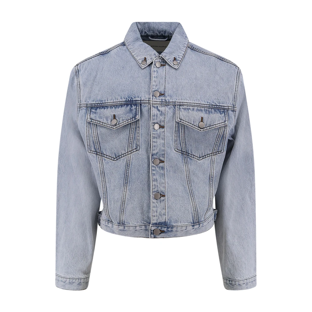 Entire Studios Vrouw Blauw Jassen Dames, Xl, Denim, Korte Denim Jas