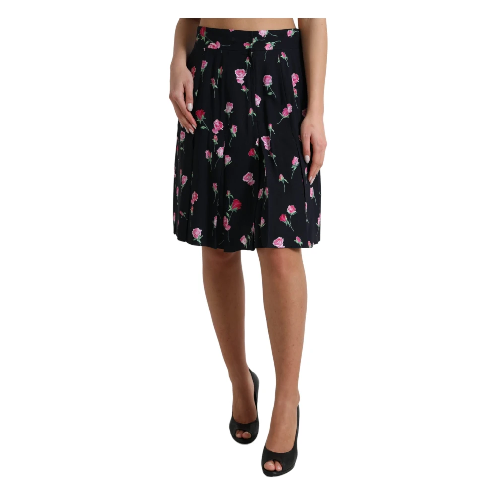 Dolce & Gabbana Elegante knielange rok met bloemenprint Multicolor Dames