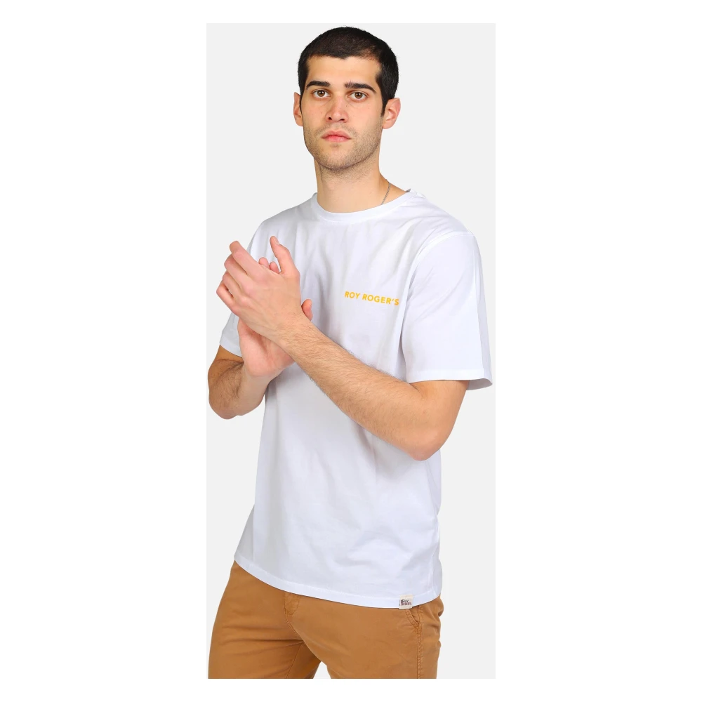 Roy Roger's Logo Print T-shirt White Heren