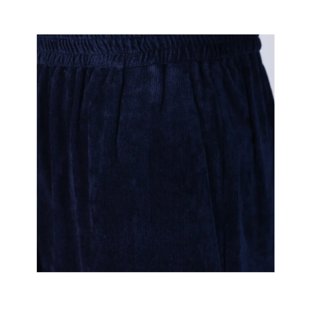 Forte Mat Corduroy Wide Leg Broek Blue Dames