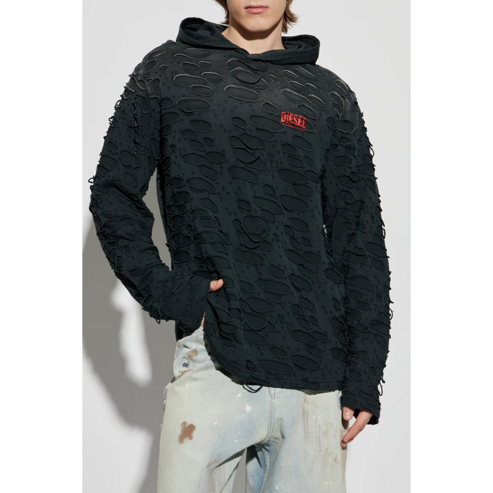 Diesel Sweatshirt T-Crane-Ls-Hood Gray Heren
