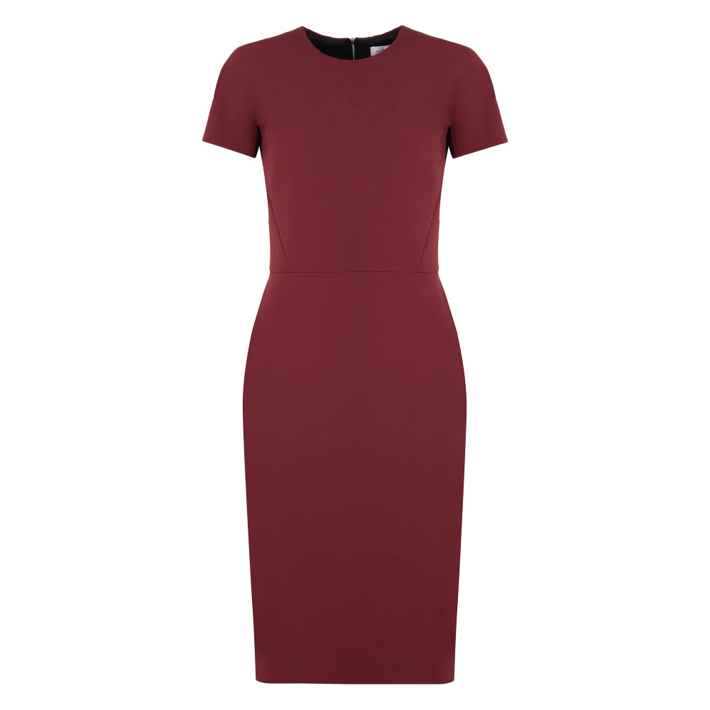 Victoria Beckham Wollen Sheath Jurk met Rits Red Dames