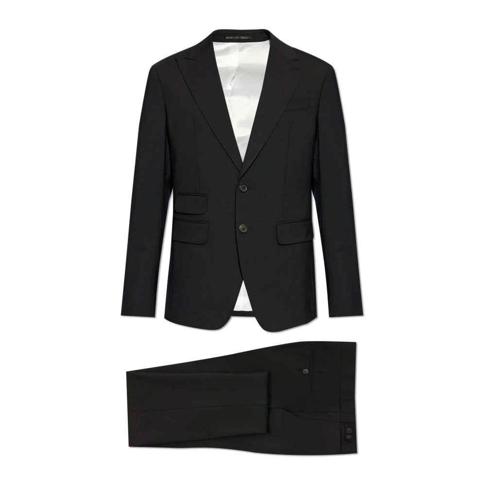 Dsquared2 Men's Black Single Breasted Suits, Xl, Wool Suit